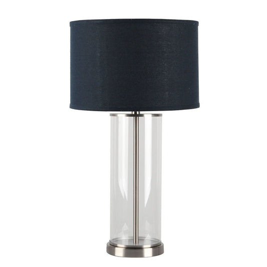 Left Bank Table Lamp - Nickel w Navy Shade--Cafe Lighting and Living