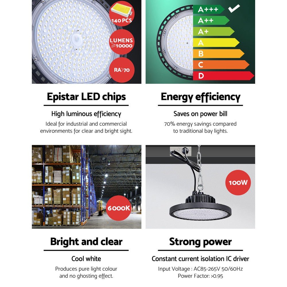 LED High Bay Lights 100W Industrial Warehouse-Home & Garden > Lighting-Dropli