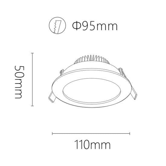 Lummax DL9810 - 10W LED Round COB Dimmable Deep-Set Downlight White-DOWNLIGHTS-Domus