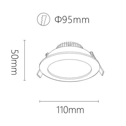 Lummax DL9810 - 10W LED Round COB Dimmable Deep-Set Downlight White-DOWNLIGHTS-Domus