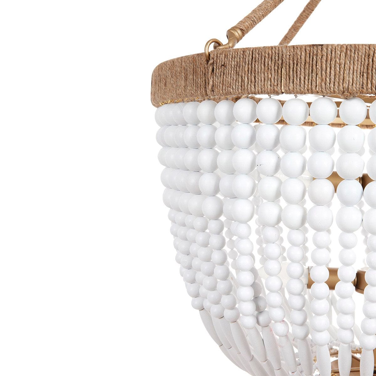 Malabar Beaded Pendant - Large Natural/White-Chandeliers-Cafe Lighting and Living