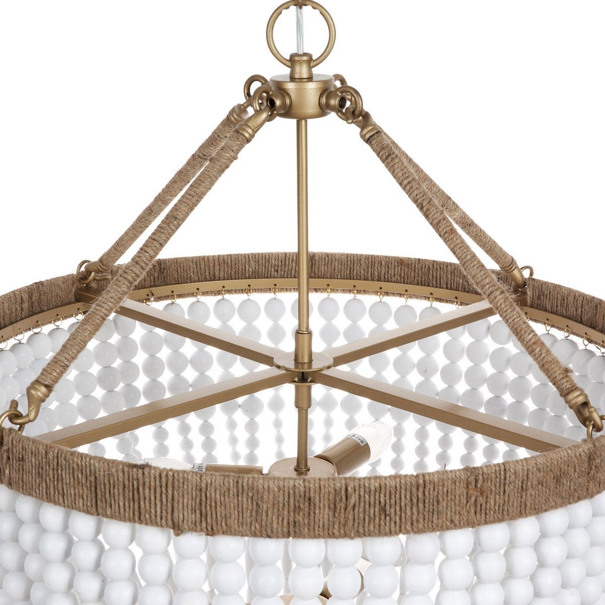 Malabar Beaded Pendant - Small Natural/White-Chandeliers-Cafe Lighting and Living