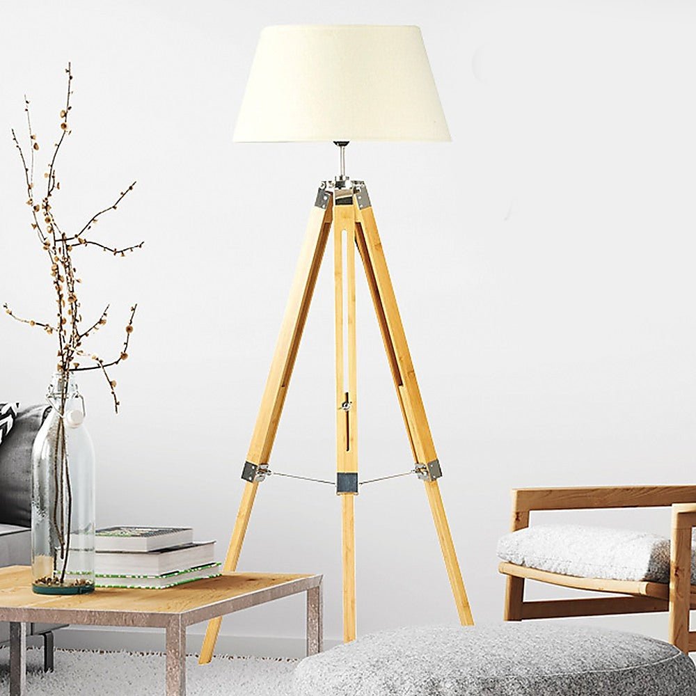 Modern Floor Lamp Wood Tripod Home Bedroom Reading Light 145cm-Home & Garden > Lighting-Koala Lamps and Lighting