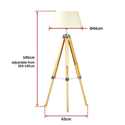 Modern Floor Lamp Wood Tripod Home Bedroom Reading Light 145cm-Home & Garden > Lighting-Koala Lamps and Lighting