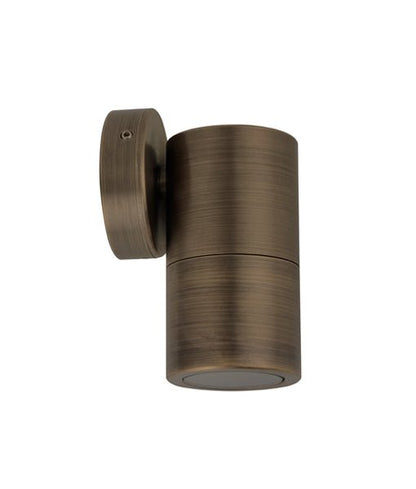 MR16 12V Exterior Single Fixed Wall Pillar Light Antique Brass IP65 - PM1FBR-Exterior Wall Lights-CLA Lighting