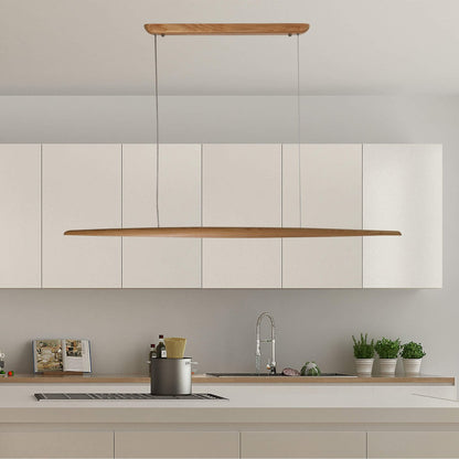 ORIEL EASTOFT HAND-FINISHED ASH WOOD LINEAR 24W LED CEILING PENDANT LIGHT-Pendant Light-Oriel Lighting