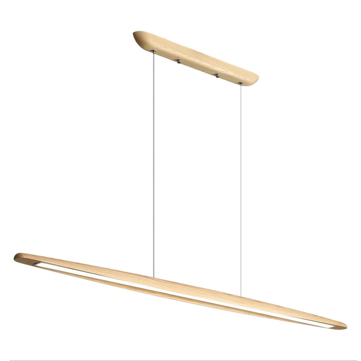 ORIEL EASTOFT HAND-FINISHED ASH WOOD LINEAR 24W LED CEILING PENDANT LIGHT-Pendant Light-Oriel Lighting