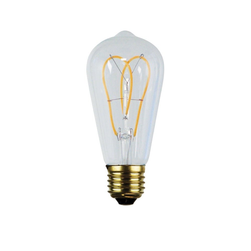 5W LED Dimmable Pear ST64 Shape Filament Clear Globe 2200K - E27-GLOBES-Oriel Lighting