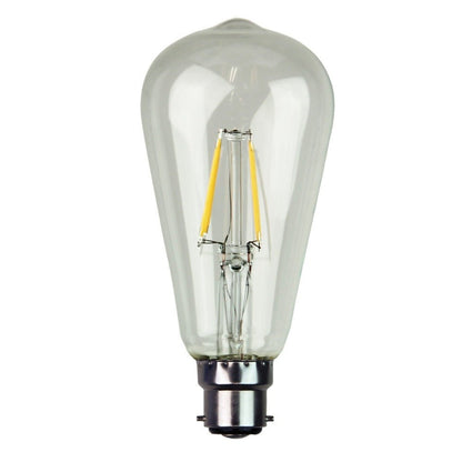 4W LED Dimmable Pear ST64 Shape Filament Clear Globe 2700K - B22/E27-GLOBES-Oriel Lighting