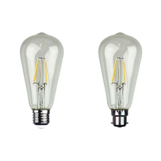 4W LED Dimmable Pear ST64 Shape Filament Clear Globe 2700K - B22/E27-GLOBES-Oriel Lighting