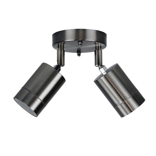 Oriel ZETA - 2 Light Twin Head Exterior Adjustable Spotlight IP44-OUTDOOR-Oriel Lighting