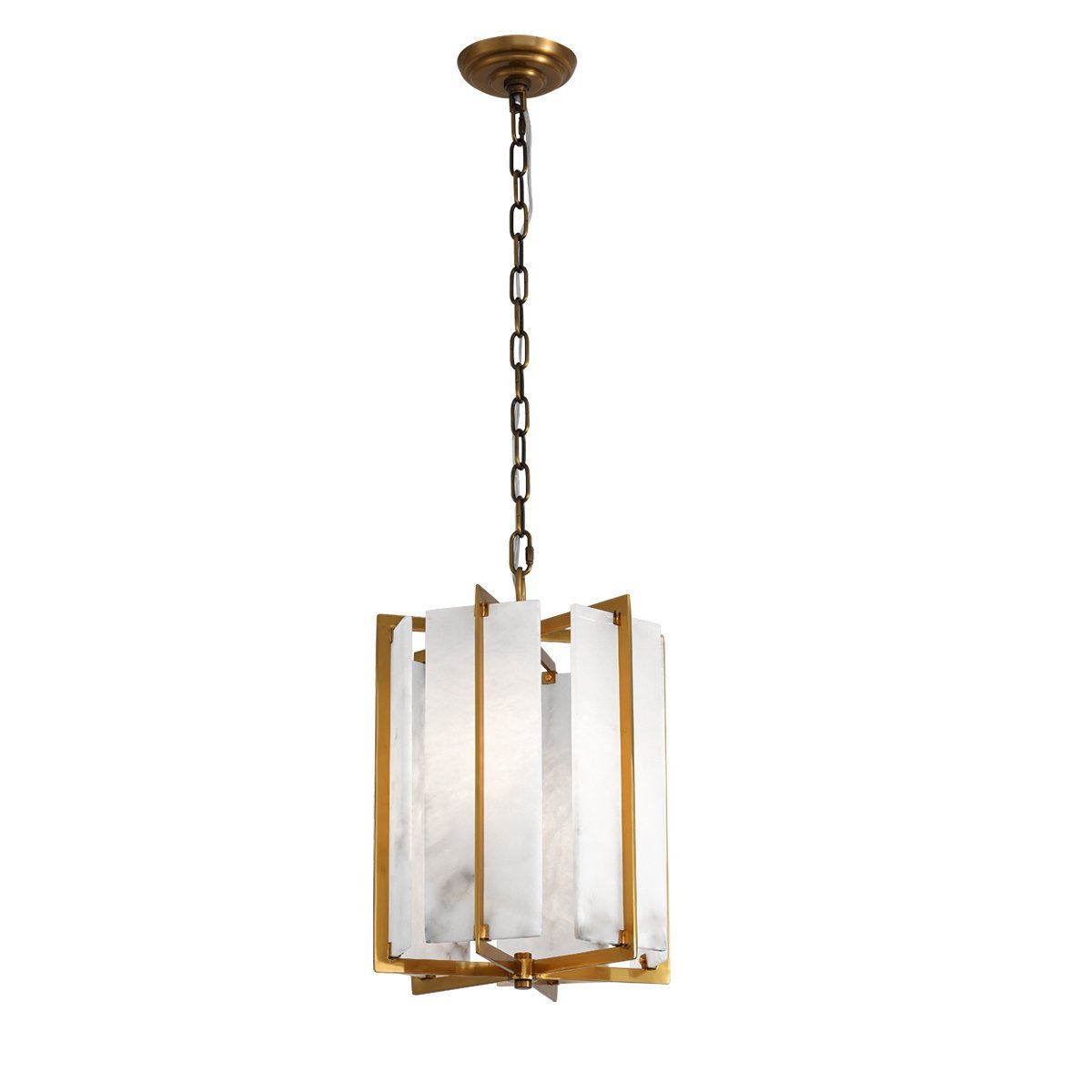 Palermo Alabaster Pendant - Antique Brass--CAFE Lighting & Living