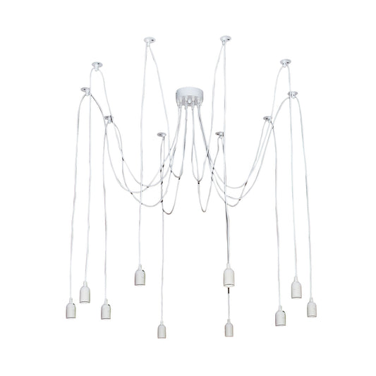 Philly 10 Light White Suspension Only - OL69351WH-Cluster Pendants-Oriel Lighting