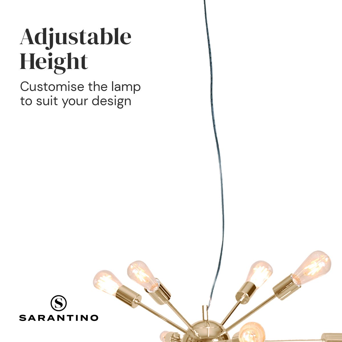 Sarantino 15-Light Sputnik Chandelier in Brass Finish-Home & Garden > Lighting-Koala Lamps and Lighting