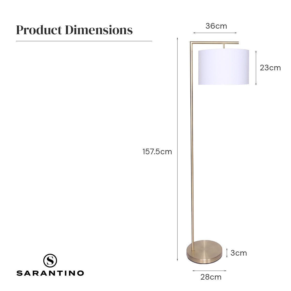 Sarantino 90-Degree Modern Arc Floor Lamp-Home & Garden > Lighting-Koala Lamps and Lighting