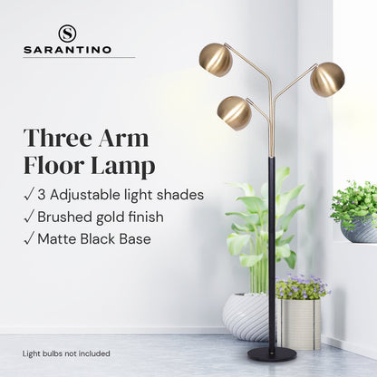 Sarantino Adjustable 3-Arm Arc Lamp-Home & Garden > Lighting-Koala Lamps and Lighting