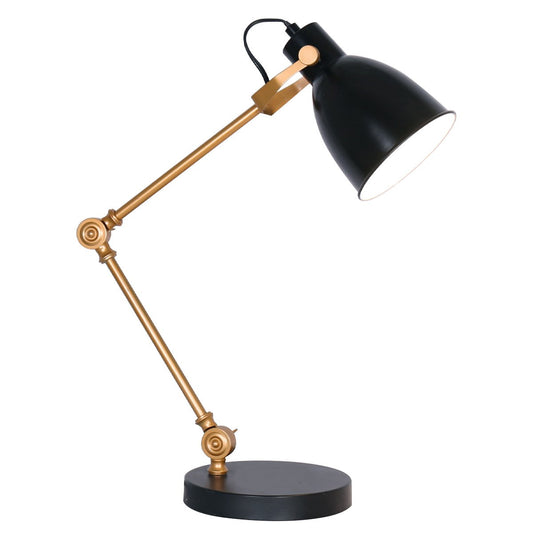 Sarantino Adjustable Metal Table Lamp In Black And Gold-Home & Garden > Lighting-Koala Lamps and Lighting