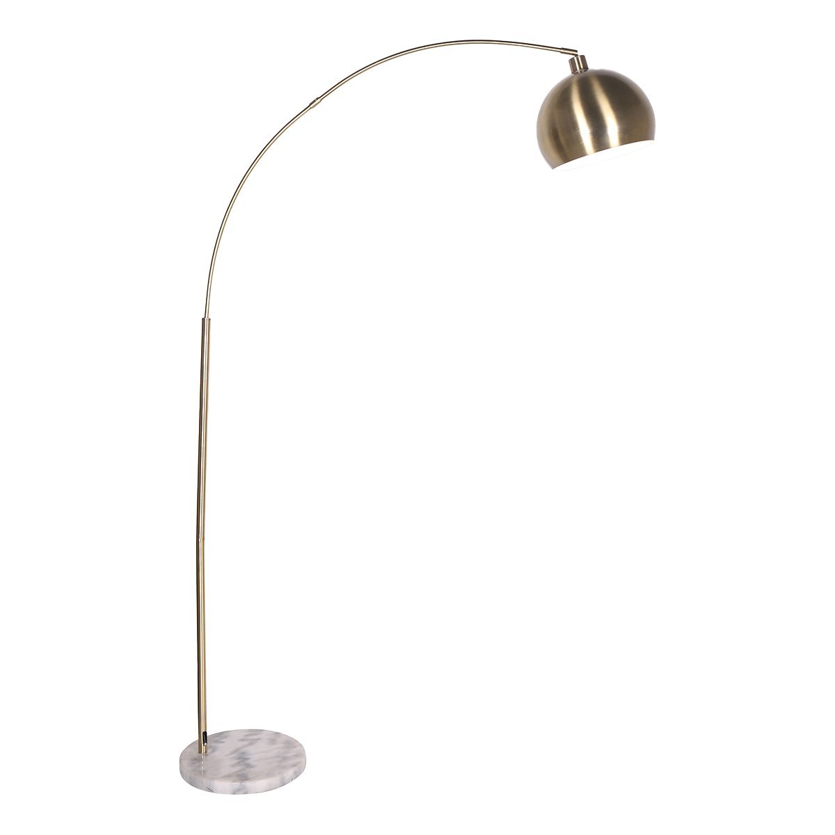 Sarantino Arc Floor Lamp Antique Brass Finish with Marble Base-Home & Garden > Lighting-Koala Lamps and Lighting