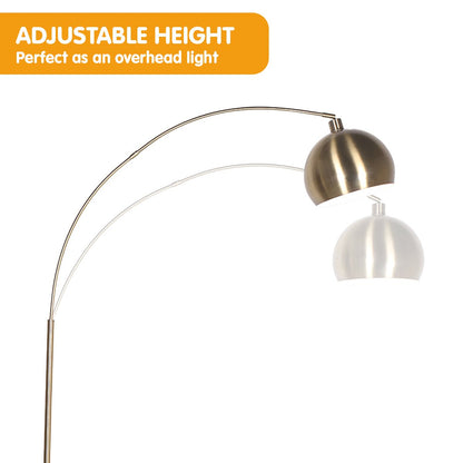 Sarantino Arc Floor Lamp Antique Brass Finish with Marble Base-Home & Garden > Lighting-Koala Lamps and Lighting