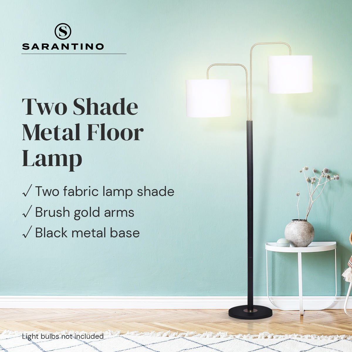 Sarantino Black/Brass Finish Reading Light Electric Table Lamp-Home & Garden > Lighting-Koala Lamps and Lighting