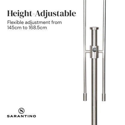 Sarantino Brushed Nickel Height-Adjustable Metal Floor Lamp-Home & Garden > Lighting-Koala Lamps and Lighting