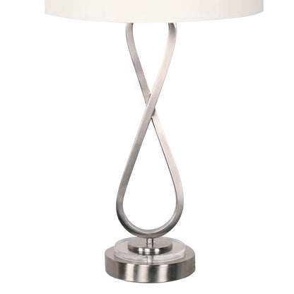 Sarantino Contemporary Table Lamp In Nickel Finish-Home & Garden > Lighting-Koala Lamps and Lighting