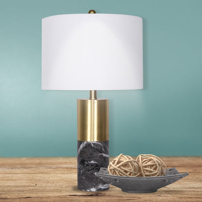 Sarantino Metal and Marble Table Lamp in Black-Home & Garden > Lighting-Koala Lamps and Lighting