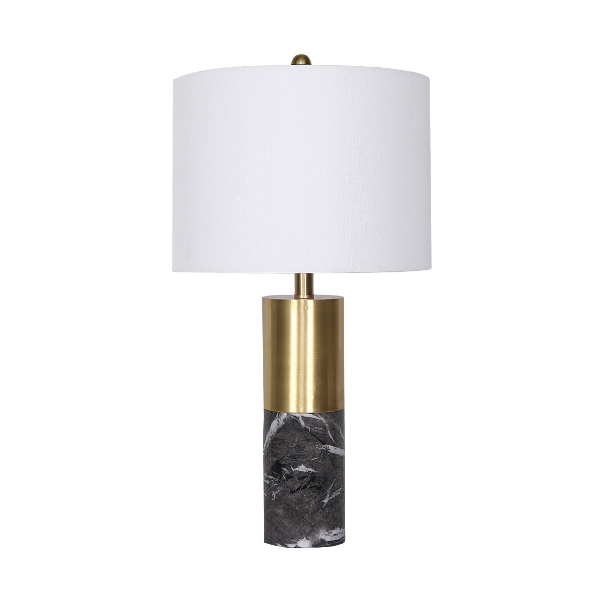 Sarantino Metal and Marble Table Lamp in Black-Home & Garden > Lighting-Koala Lamps and Lighting