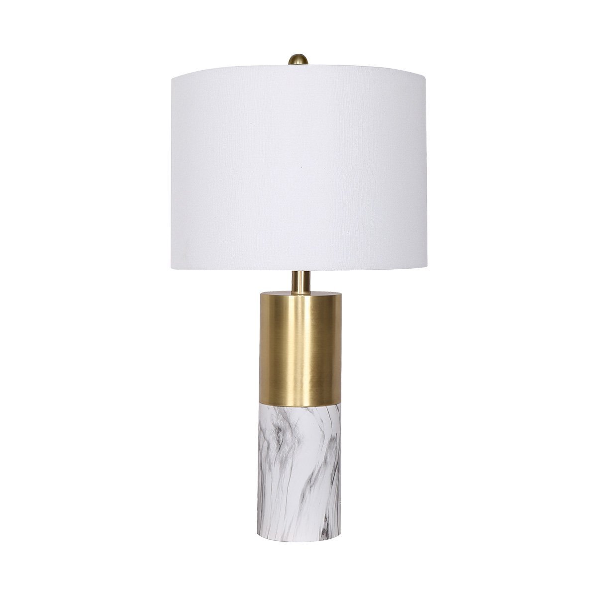 Sarantino Metal And Marble Table Lamp - White-Home & Garden > Lighting-Koala Lamps and Lighting