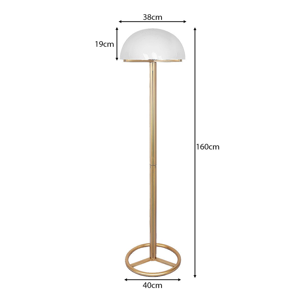 Sarantino Metal Floor Lamp with White Acrylic Shade by Sarantino-Home & Garden > Lighting-Koala Lamps and Lighting