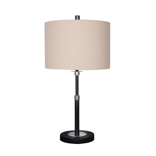 Sarantino Metal Table Lamp with Linen Drum Shade-Home & Garden > Lighting-Koala Lamps and Lighting