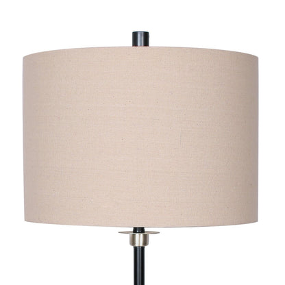 Sarantino Metal Table Lamp with Linen Drum Shade-Home & Garden > Lighting-Koala Lamps and Lighting