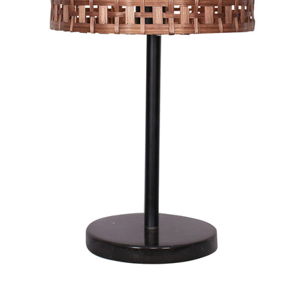 Sarantino Rattan Desk Lamp With Black Marble Base-Home & Garden > Lighting-Koala Lamps and Lighting