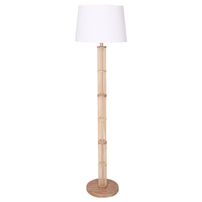 Sarantino Rattan Floor Lamp With Off-White Linen Shade by Sarantino-Home & Garden > Lighting-Koala Lamps and Lighting