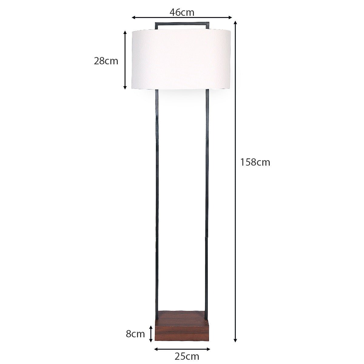 Sarantino Wood Floor Lamp in Cherry Finish-Home & Garden > Lighting-Koala Lamps and Lighting