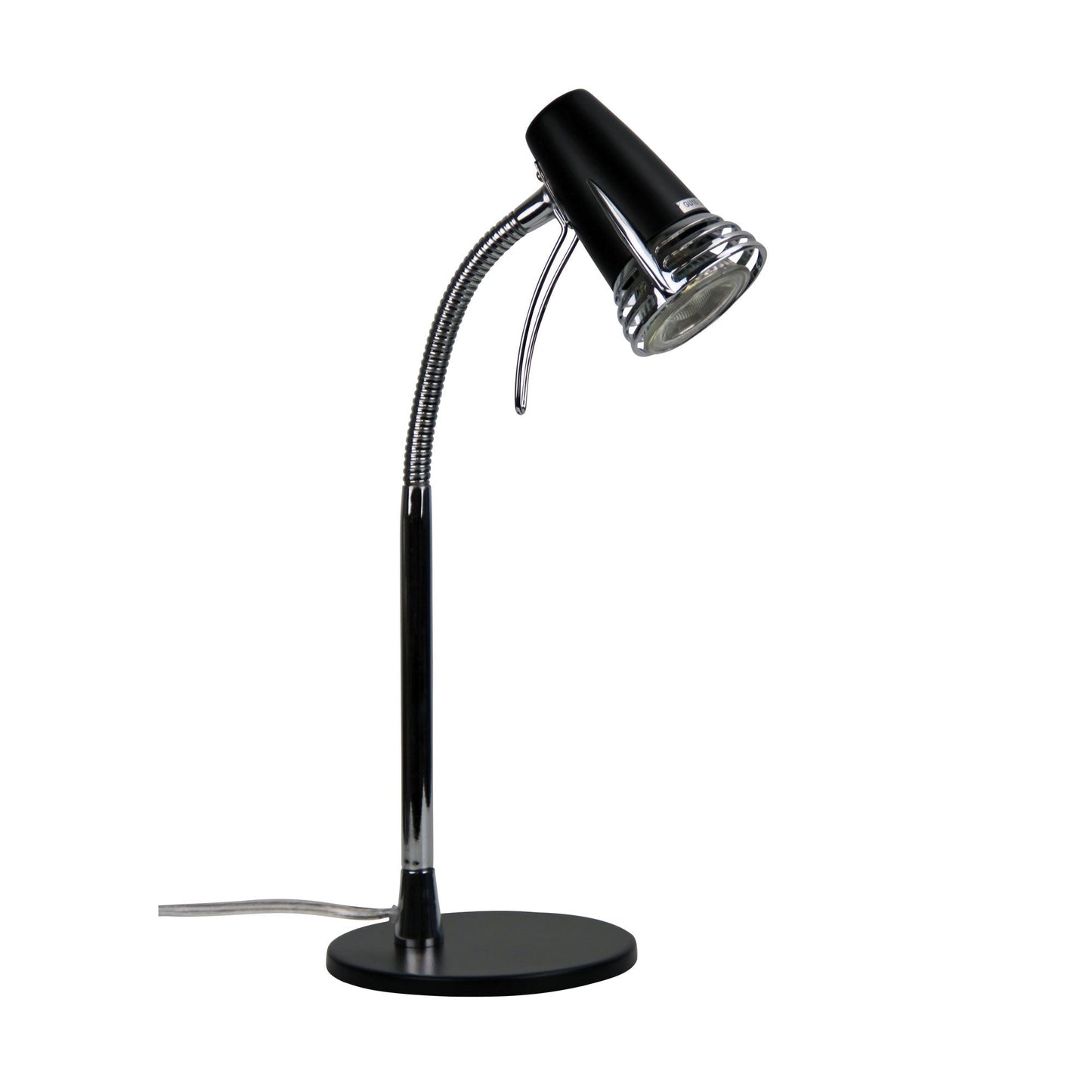 Scoot LED Desk Lamp Matt Black and Chrome-TABLE AND FLOOR LAMPS-Oriel