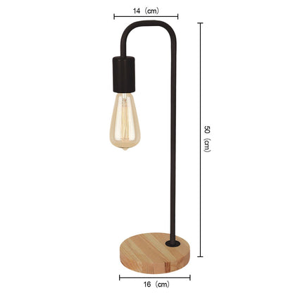 BROOK Nordic Style Stylish Table lamp with wood Base E27 Black White-Table Light-Dropli