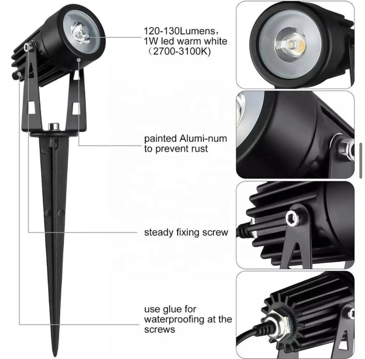 Series II Professional Grade 3000K 4 Piece DIY LED Solar 4 in 1 Garden Spike Kit Green Earth Lighting Australia, Garden, monetii