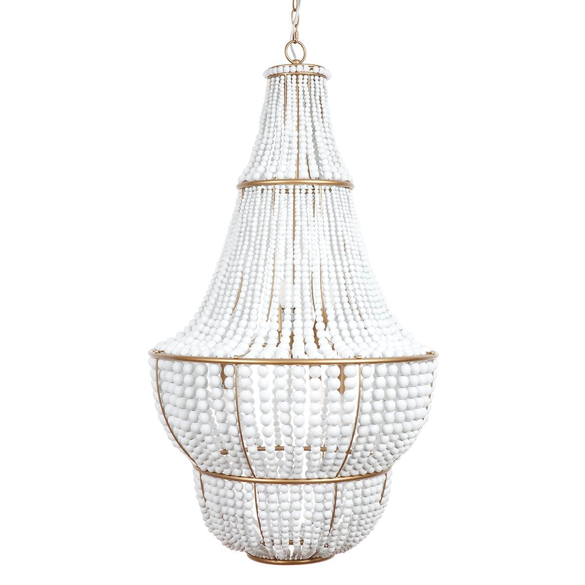 Sierra Beaded Chandelier - Gold/White-Pendant Light-Cafe Lighting and Living