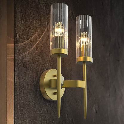 SOFIA DUO 2-Light Wall Light Aged Brass with Free LED Globe-Wall Light-Dropli