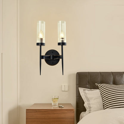 SOFIA DUO 2-Light Wall Light Aged Bronze with Free LED Globes-Wall Light-Dropli