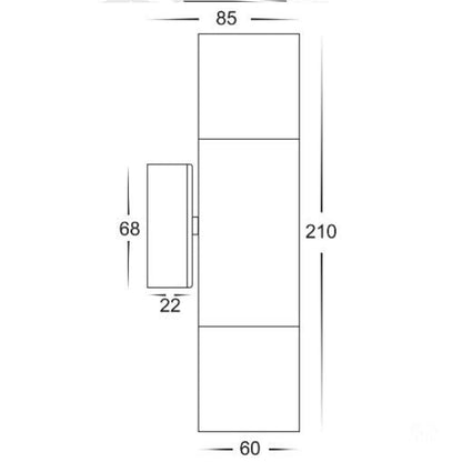 Tivah 12V Up/Down Wall Pillar Light Havit Lighting-Exterior Wall Lights-Havit Lighting