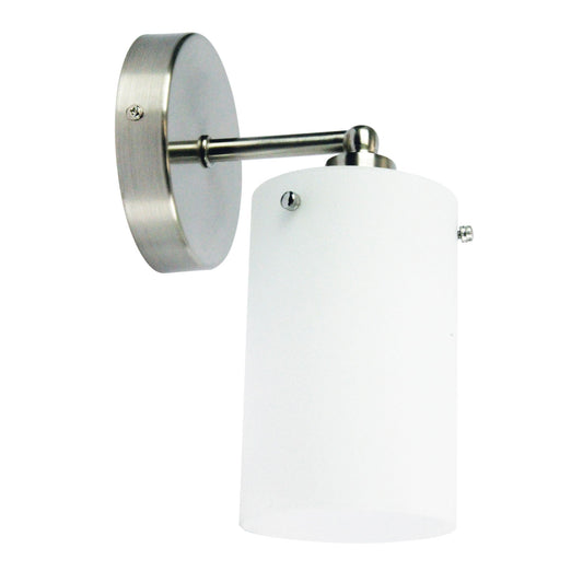 Zest 1 Light Wall Light Brushed Chrome & White - OL69217/1BC-Wall Sconce-Oriel Lighting